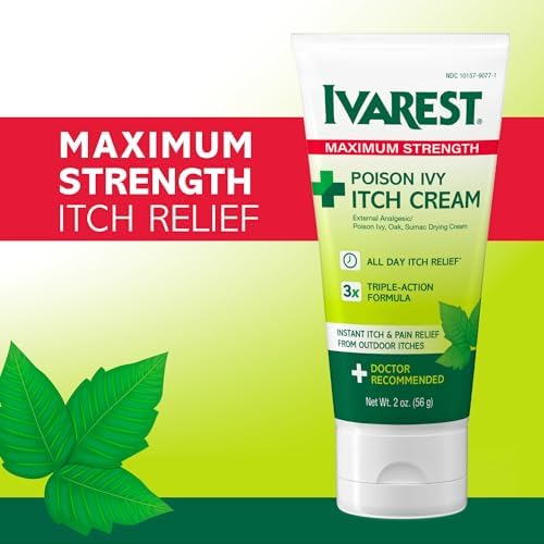 Medicated Ivarest cream tube showing triple action formula for insect bites