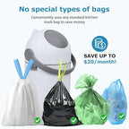 White nursery trash can with odor control sealing baffle