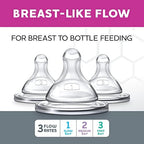 Two pack of clear medical-grade silicone Chicco baby bottle nipples imported from USA