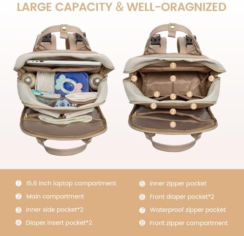 LOVEVOOK baby travel bag showing side insulated bottle pockets