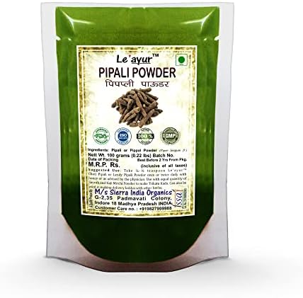 Authentic Le'ayur Long Pepper powder for traditional Indian health remedies.