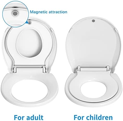 GarveeTech integrated toilet seat showing the single magnetic closure holding the child piece inside the lid