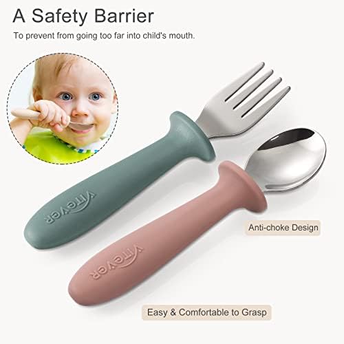 Toddler cutlery with anti-choke safety barrier