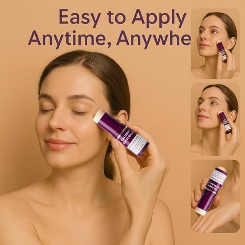 Maggidea anti-wrinkle calcium volume balm stick showing texture and purple packaging
