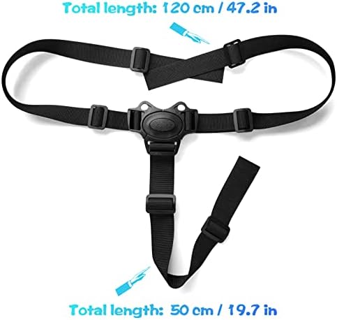 Black adjustable baby safety belt for high chairs