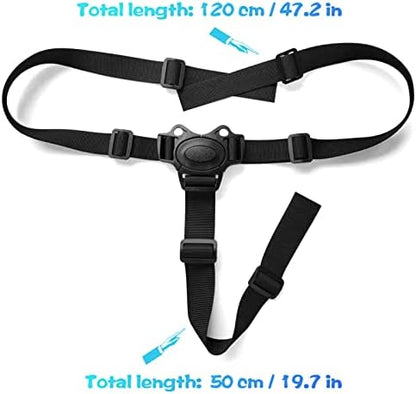 Black adjustable baby safety belt for high chairs