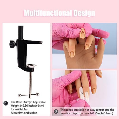 Side view of flexible silicone practice hand in pose