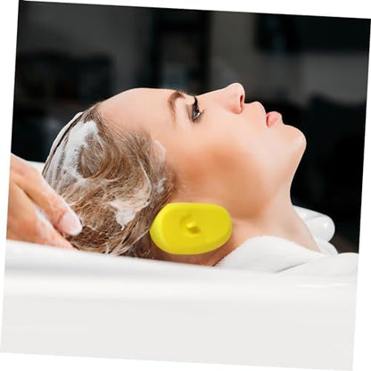 Close up of soft silicone material on hair protection muffs