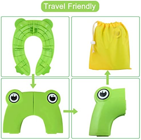 PandaEar portable silicone potty seat folded down compactly for travel storage