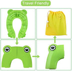 PandaEar portable silicone potty seat folded down compactly for travel storage