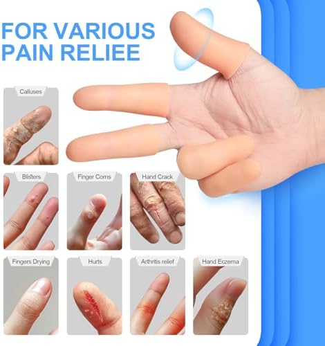Side view of Ghzaocu flexible gel finger protectors showing the soft texture and thickness.