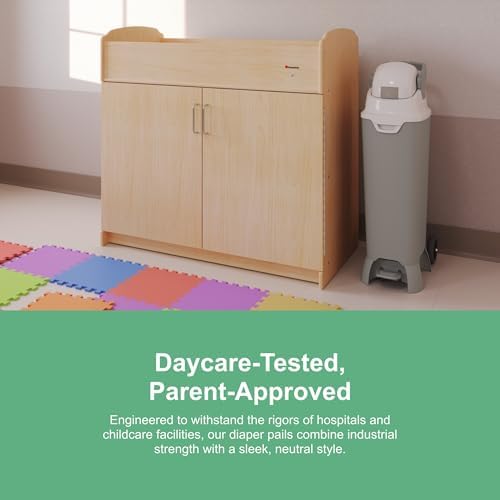 Foundations Pro tall diaper pail placed in a modern nursery