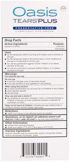 Two packs of Oasis Tears Plus containing 60 sterile single-use containers for hygienic eye lubrication.