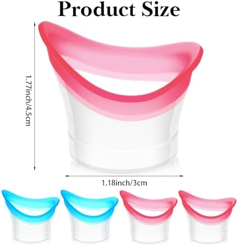 Silicone eye wash cup with measuring scale for precise saline application.