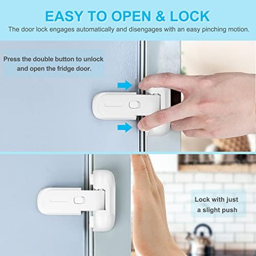 Clymene child proof fridge latch installed on door