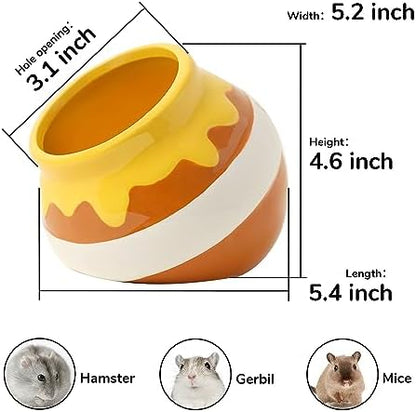 Hamster Sand Bath Container Small Animals Shower and Digging Bathroom Toilet, Ceramics Honey Pot Bathtub for Dwarf Hamster, Syrian Hamster, Gerbils, Hedgehogs, Mice, Rats, Lemming - Image 6