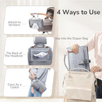 Alatino portable diaper changing pad attached to stroller handle