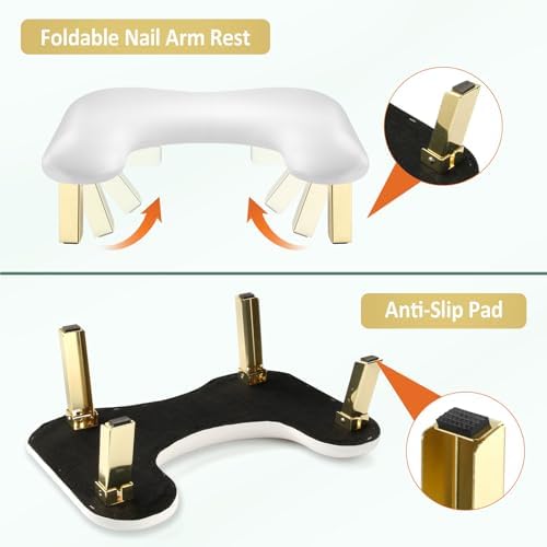 Side profile of SZSJA professional nail tech arm rest