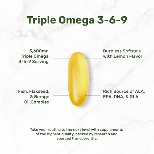 Deal Supplement triple omega fish oil bottle side profile