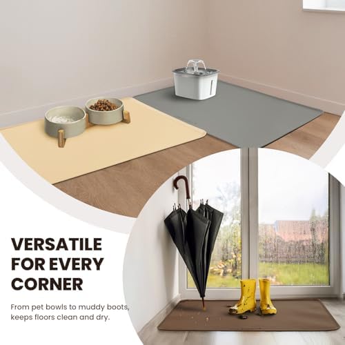 Vivaglory dog bowl mat on indoor floor