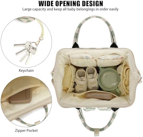 Dezcrab large capacity diaper bag attached to stroller straps