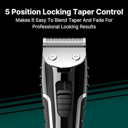 Conair sixteen piece haircut set neatly packed inside its premium soft storage case