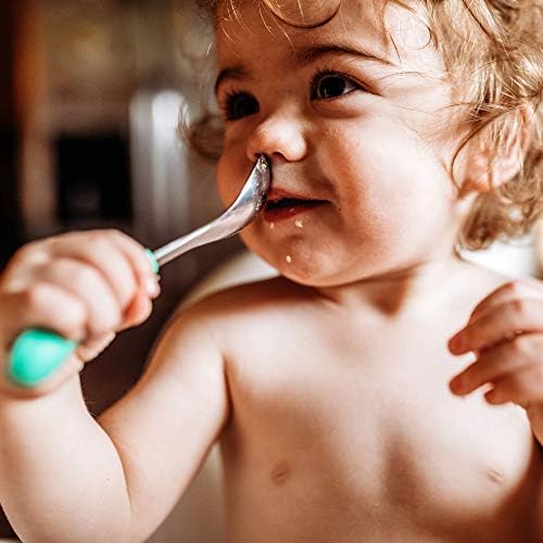 Avanchy non toxic baby led weaning spoons in green color option