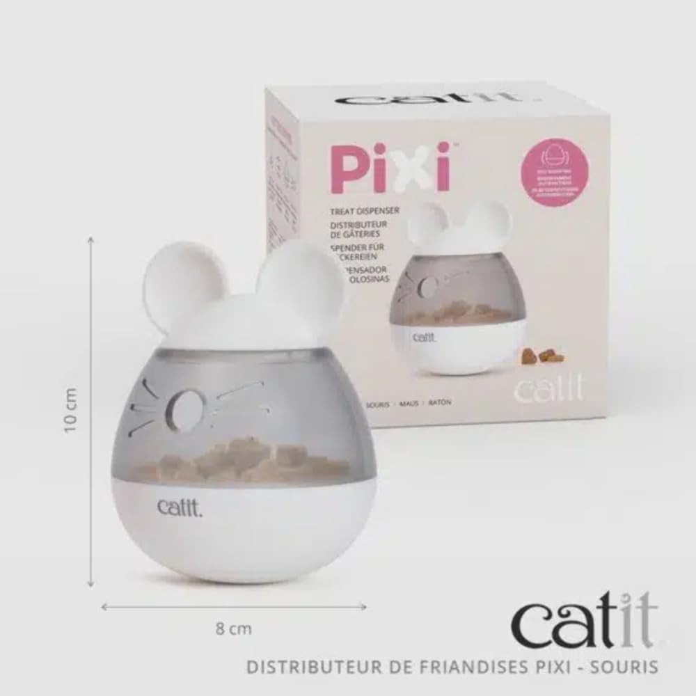 Catit PIXI interactive mouse toy packaging and scent openings close up view