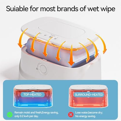 Side profile of Hiccapop wipe warmer showing the sleek design
