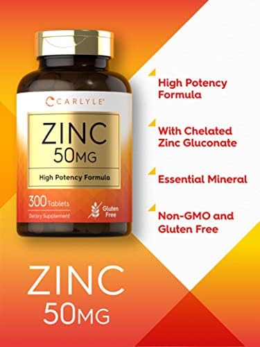 Best zinc supplement for men and women featuring 50 mg of zinc gluconate