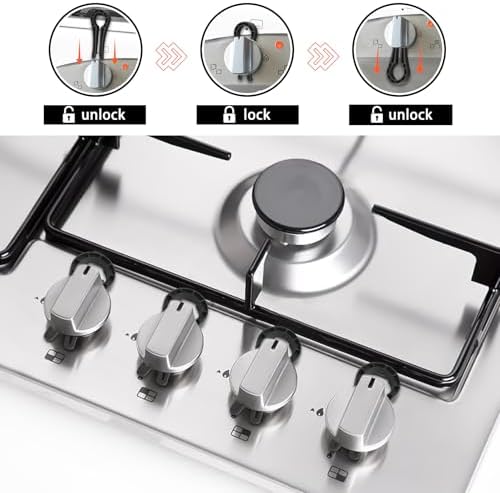 Black stove knob protector locks set of five