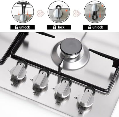 Black stove knob protector locks set of five