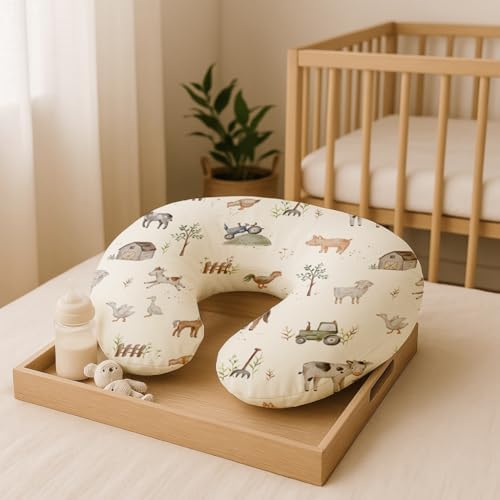 Gender neutral farmhouse design on pillow slipcover