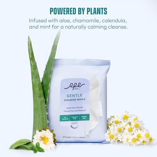 Biodegradable feminine wipes for period care and daily freshness.