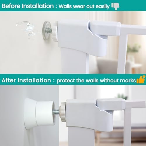 Babelio Mumeasy wall extender preventing scratches on a painted hallway wall.