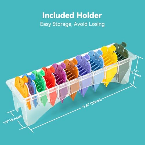 Full set of 10 replacement clipper guards in storage tray