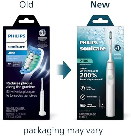 Philips Sonicare sonic toothbrush close up showcasing the C1 SimplyClean brush head and power button.