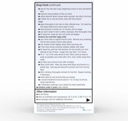 Instructions for Herklin lice treatment application