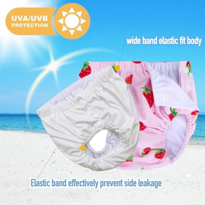 Mireazw reusable swim diaper flat lay showing fabric