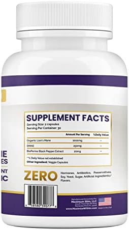 Maximum Slim brain health capsules daily serving size packaging