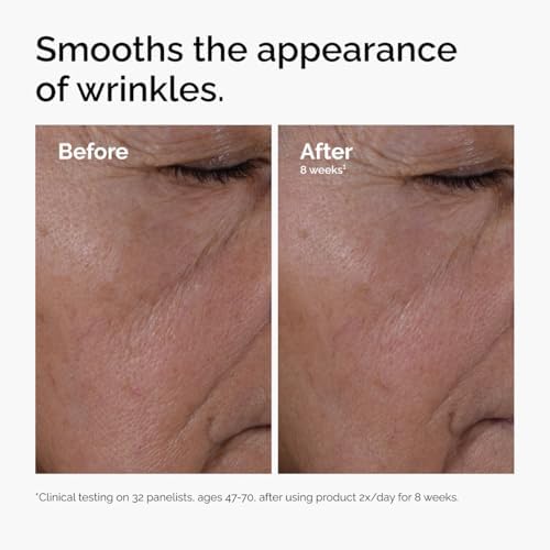 Peptide serum with hyaluronic acid for fine lines and wrinkle care