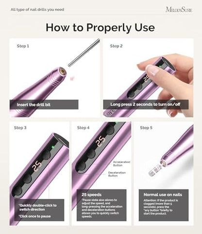MelodySusie ergonomic nail drill handle