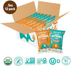 Puffworks baby organic almond butter puffs snack bag for early childhood feeding stages.