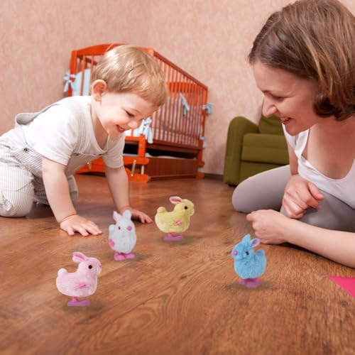 Audaisyly kids birthday return gift set showing the compact child safe size of the plush wind up toys