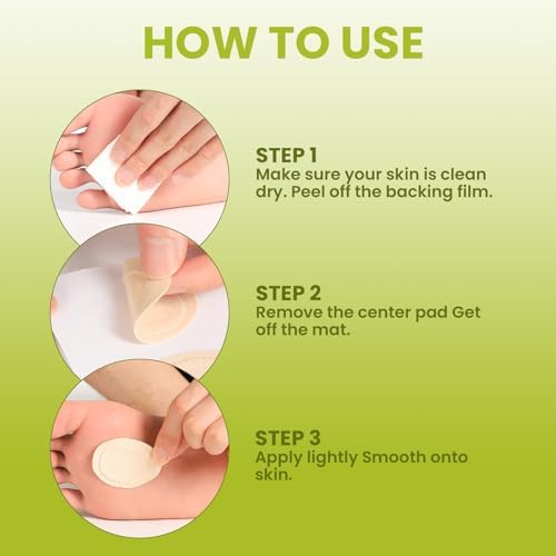 Protective foot callus pads for men and women showing adhesive backing
