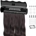 Koalafast hair extension holder front view showing premium black styling rack layout.