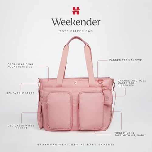 Huggies Signature Hug Weekender Tote Diaper Bag included foldable changing pad