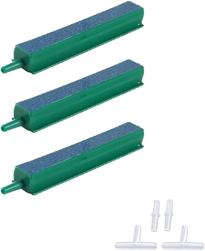 Three-piece set of Alegi air stone bars layout with included T-shape and straight connectors.