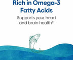 Natural Factors Wild Alaskan Salmon Oil softgels poured out on surface