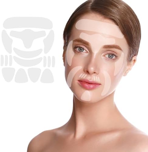 GEIMIY anti wrinkle patches applied on a woman forehead and smile lines